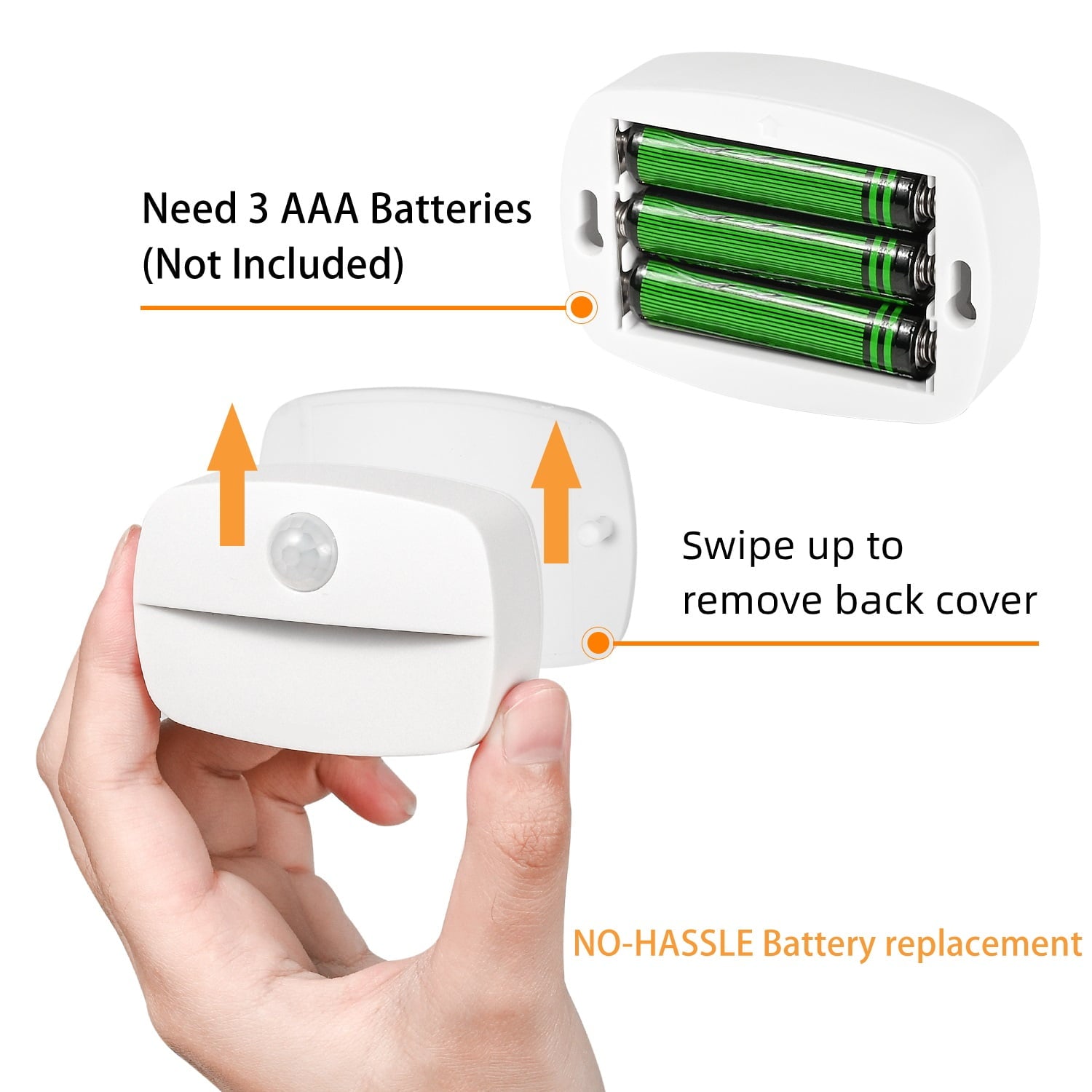 Illuminate Your Space with the 2-Pack Battery Powered Motion Sensor LED Night Lights – Perfect for Adults & Kids (Warm 3000K)