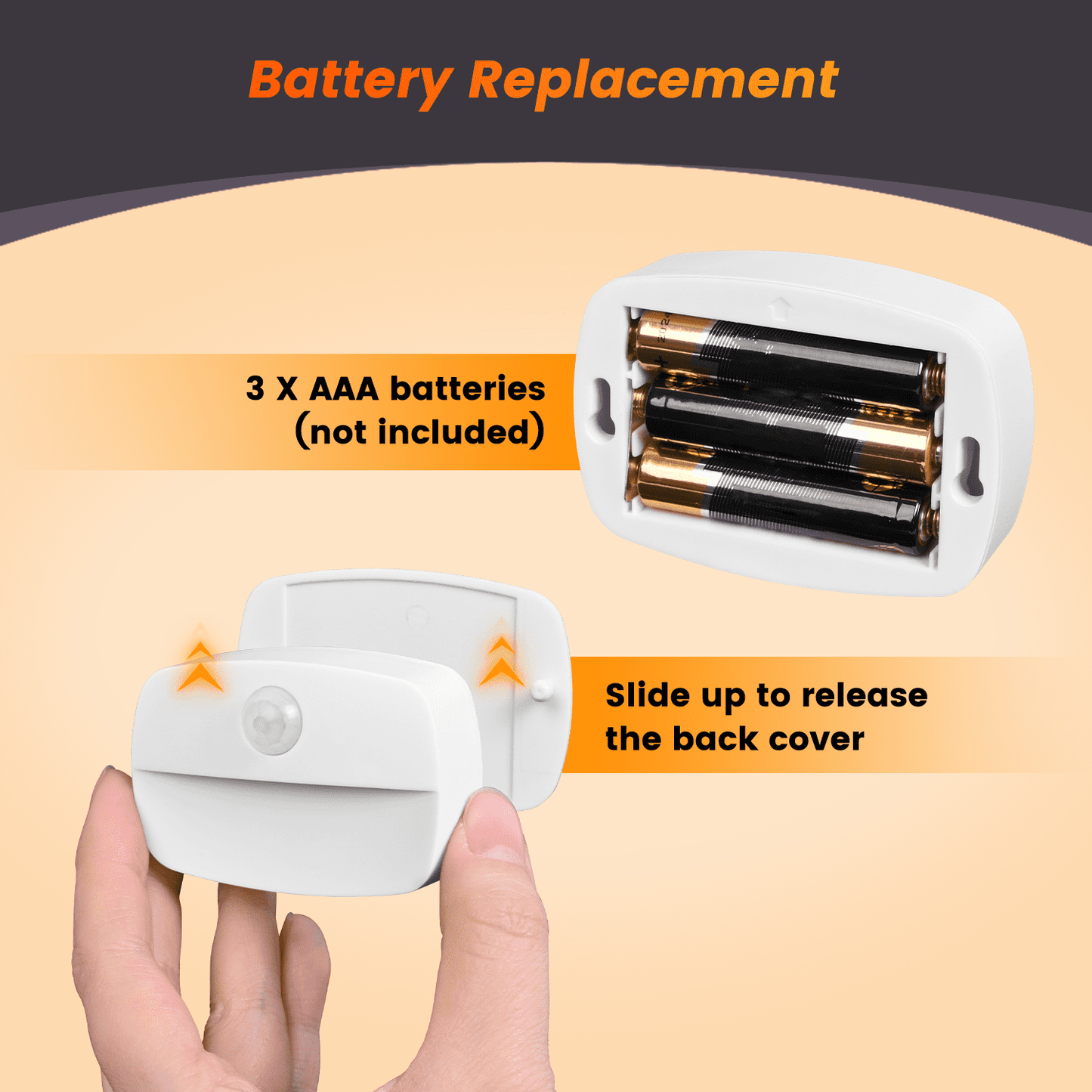 Illuminate Your Space with the 2-Pack Battery Powered Motion Sensor LED Night Lights – Perfect for Adults & Kids (Warm 3000K)