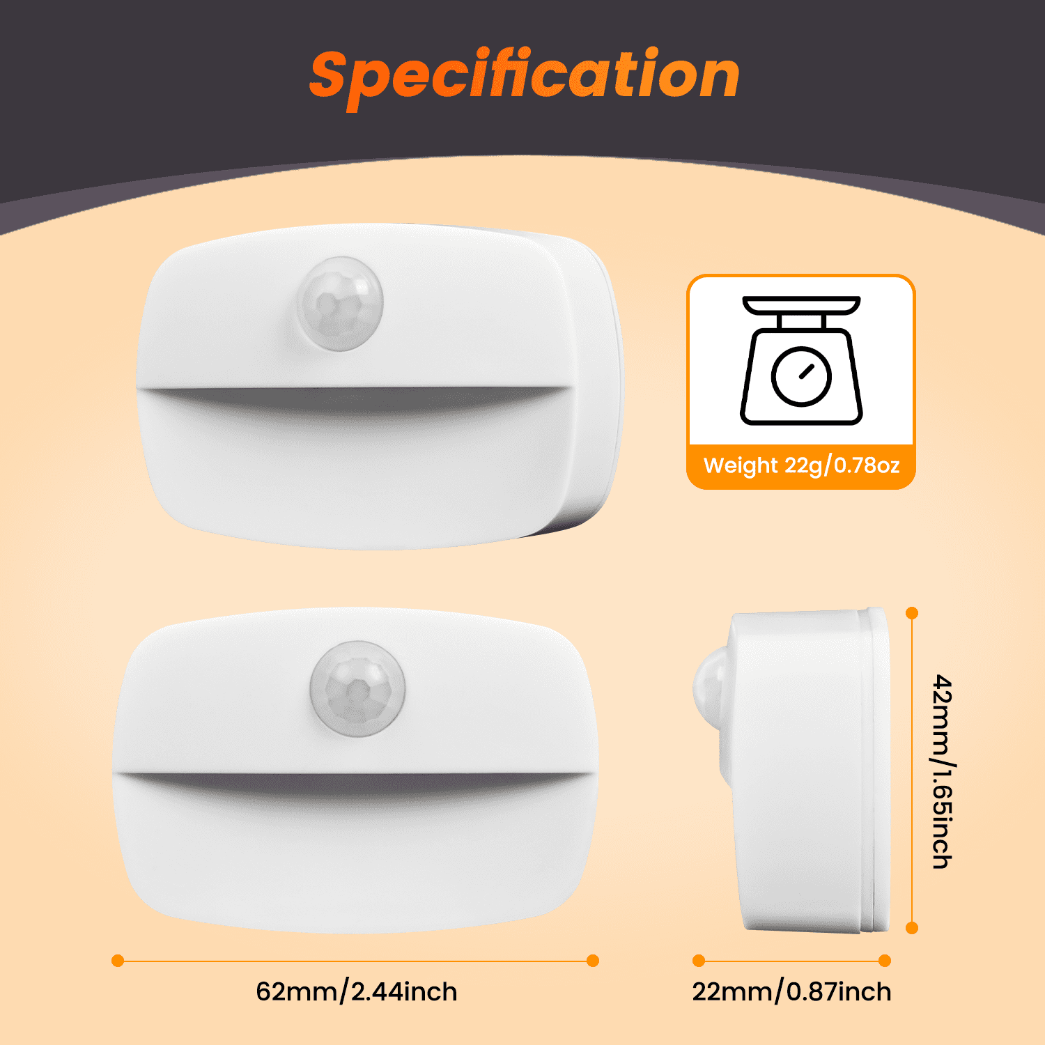 Illuminate Your Space with the 2-Pack Battery Powered Motion Sensor LED Night Lights – Perfect for Adults & Kids (Warm 3000K)